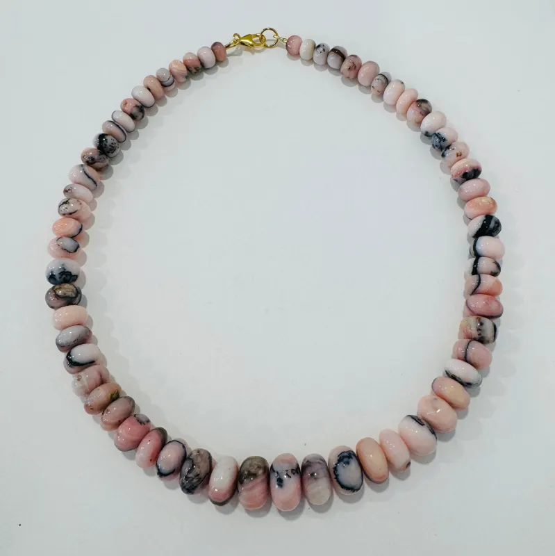 dendritic pink opal graduated made by Theodosia