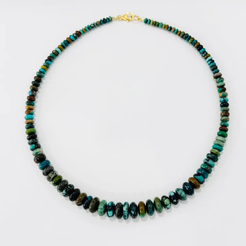 natural graduated turquoise necklace made by Theodosia