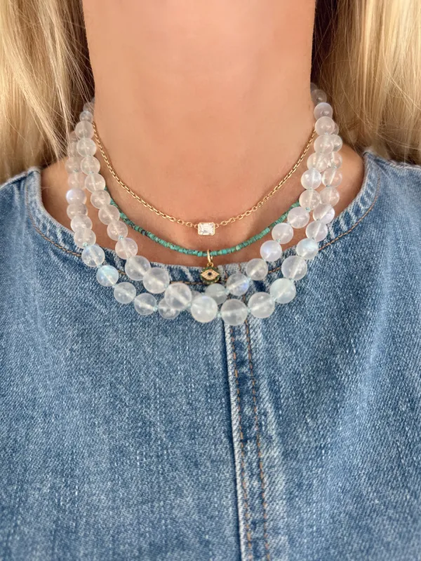 knotted moonstone gumball made by Theodosia