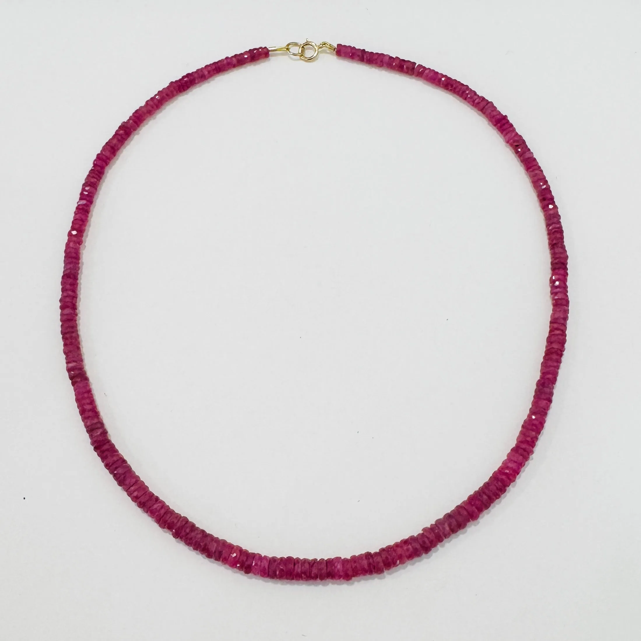 ruby heishi necklace sold by Theodosia