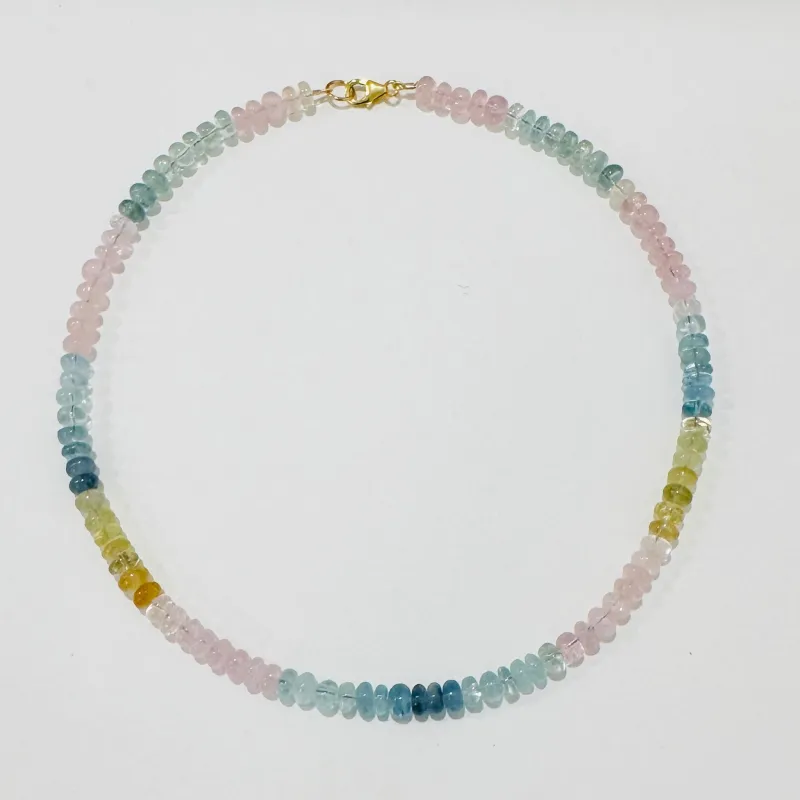 sunset aquamarine necklace made by Theodosia