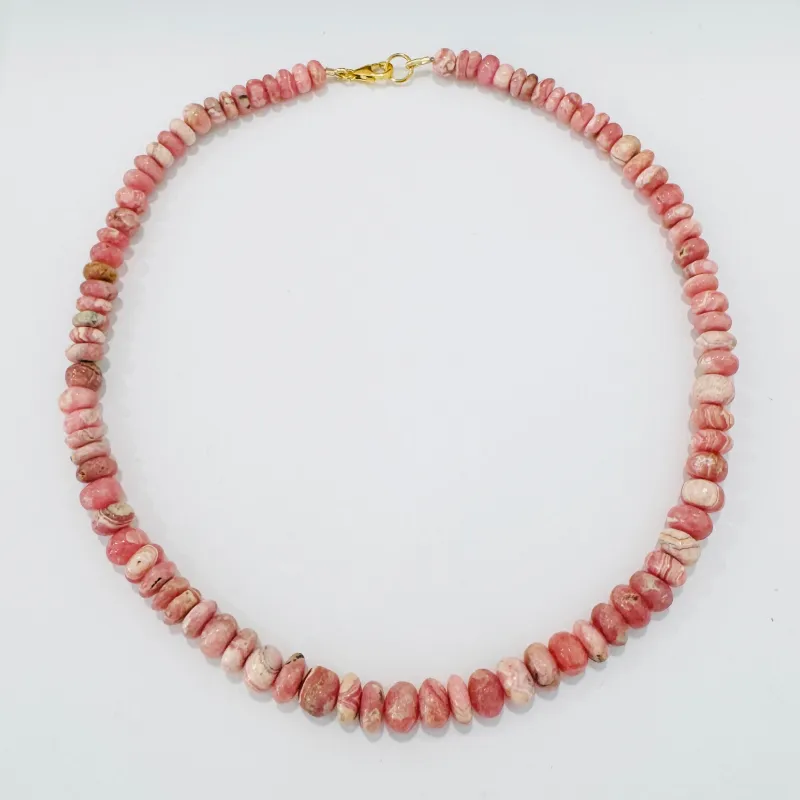 rhodochrosite candy necklace made by Theodosia