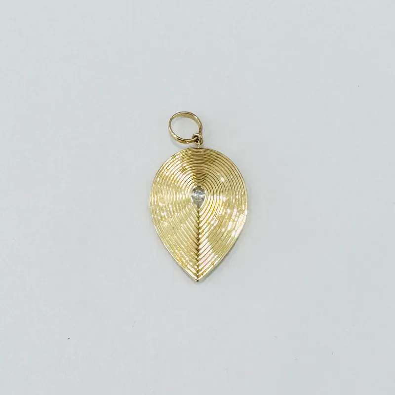 fluted teardrop pendant made by Theodosia