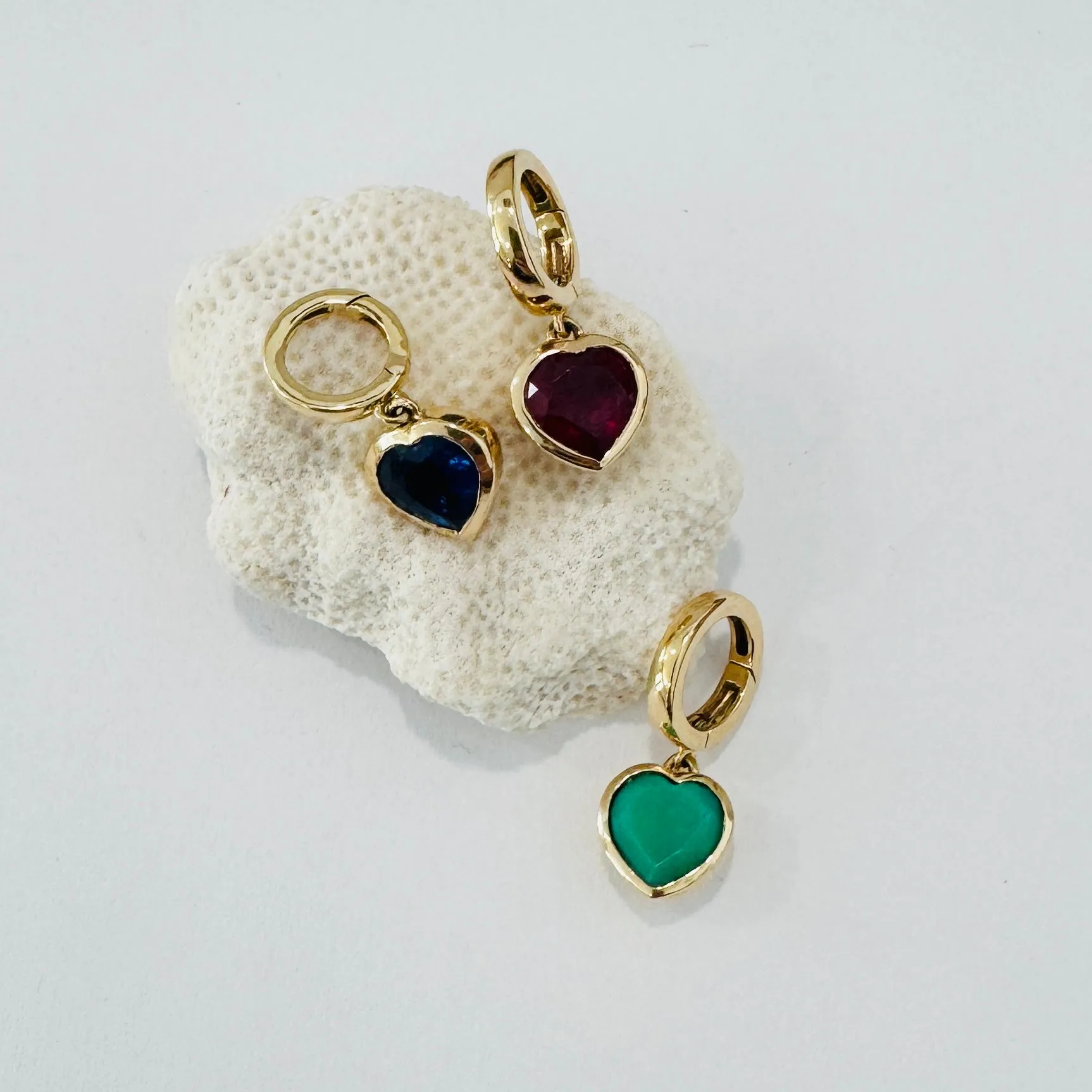 puffy gemstone heart charm, reversible sold by Theodosia product image thumbnail 2