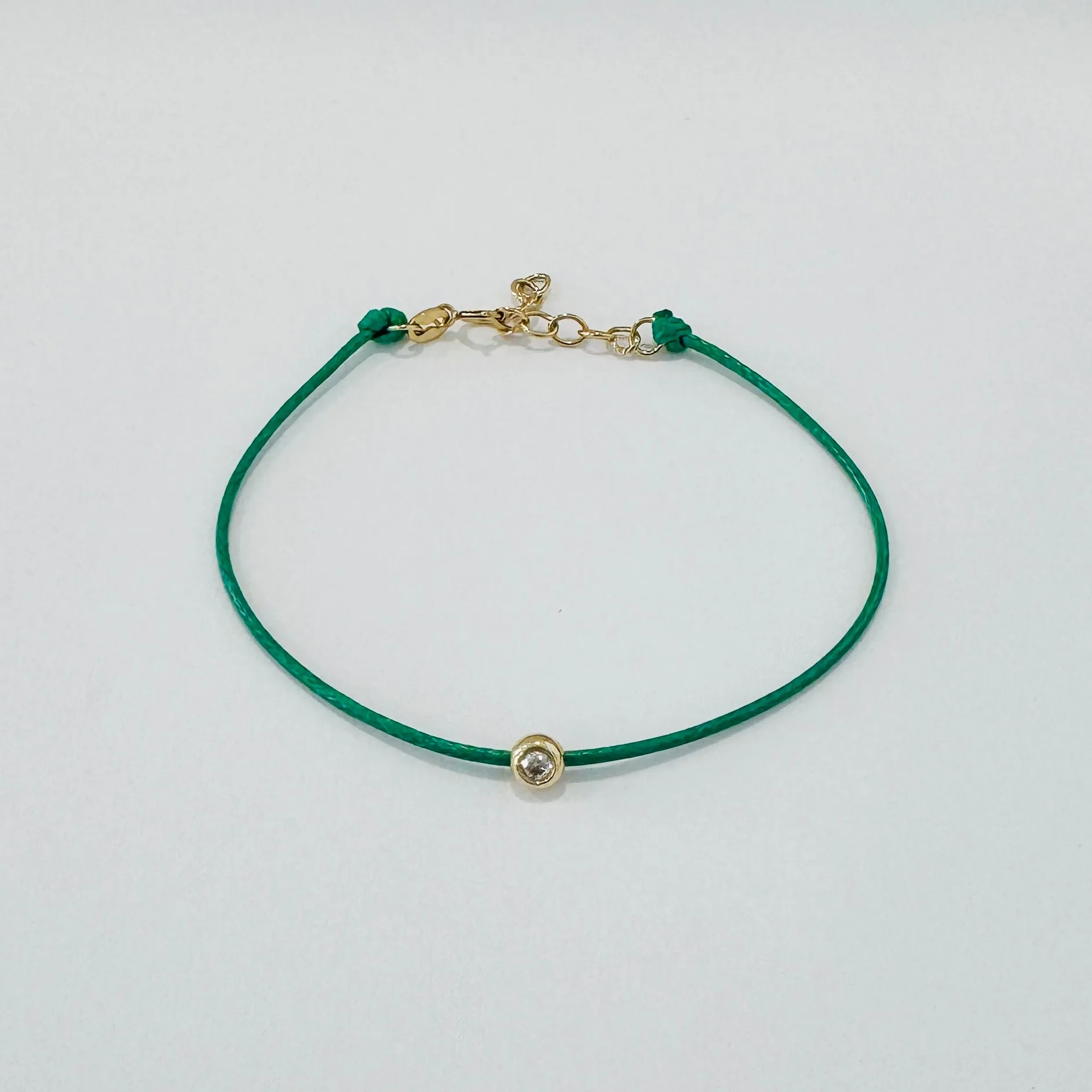 bezel set diamond cord bracelet sold by Theodosia