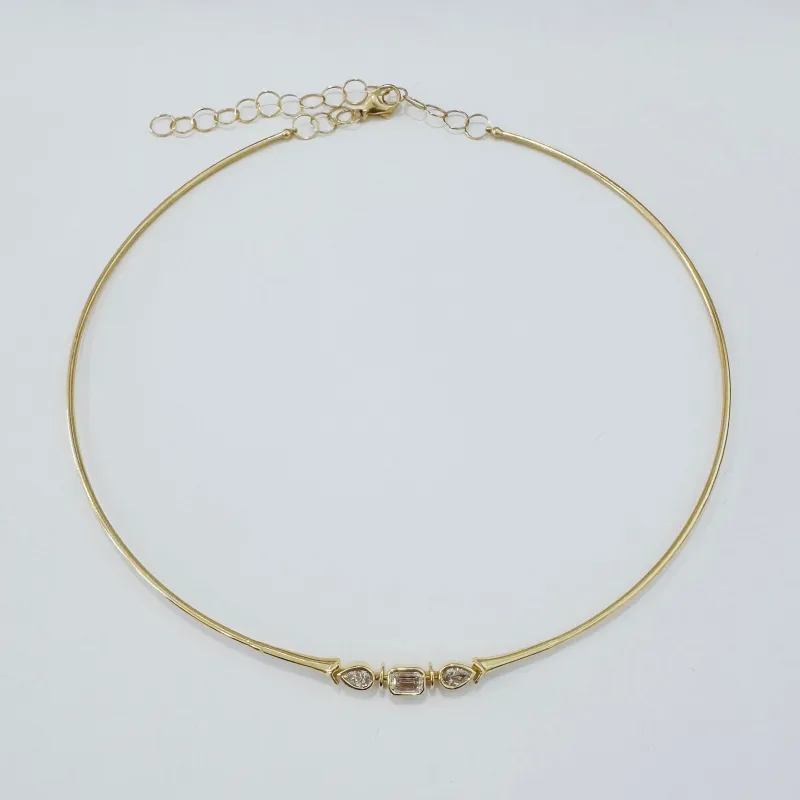 bezel set diamond collar made by Theodosia