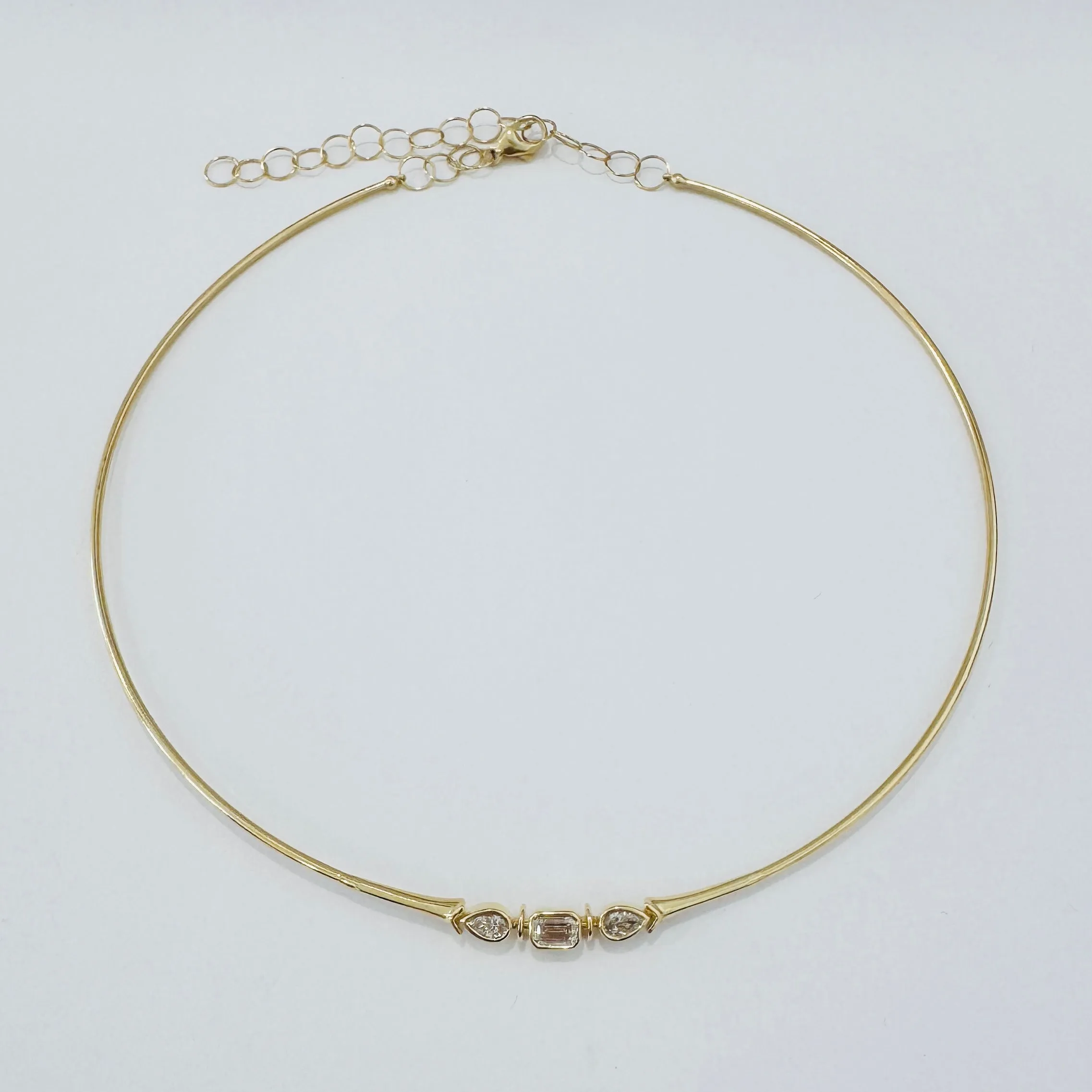 bezel set diamond collar sold by Theodosia