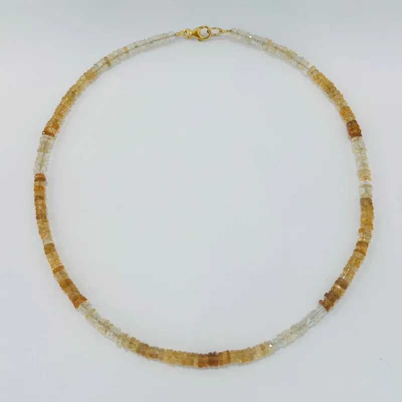 shaded citrine heishi necklace made by Theodosia