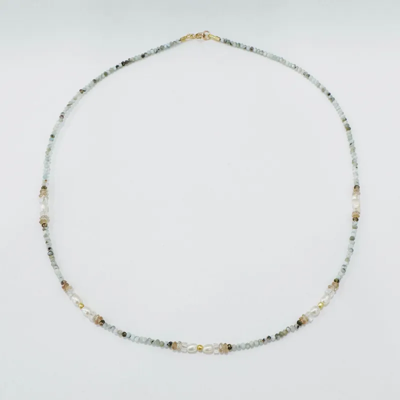 delicate desert opal pearl necklace made by Theodosia