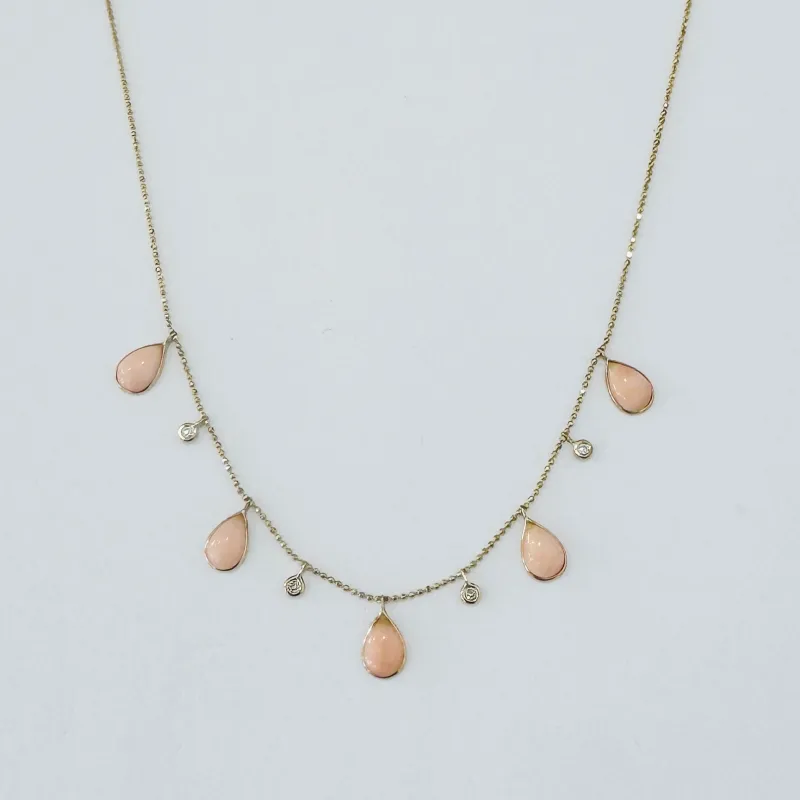 conch fringe necklace made by Theodosia