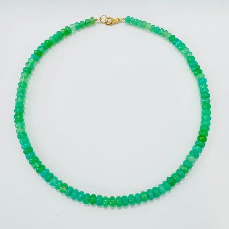 chrysoprase candy necklace, 5-6mm made by Theodosia