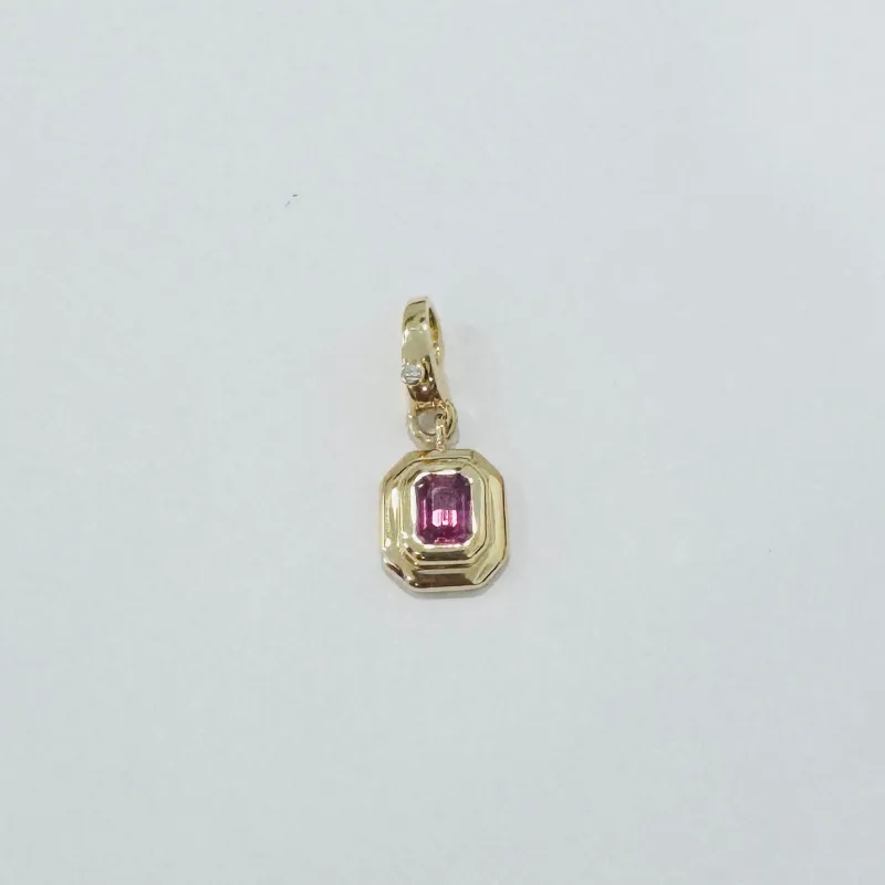 stepped pink sapphire charm made by Theodosia