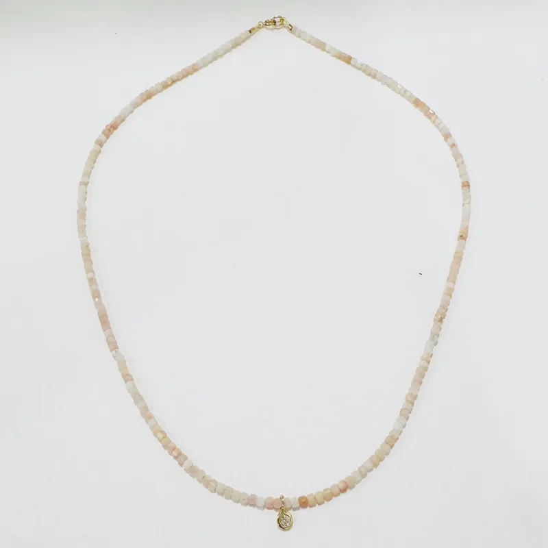 delicate necklace with gypsy set diamond made by Theodosia