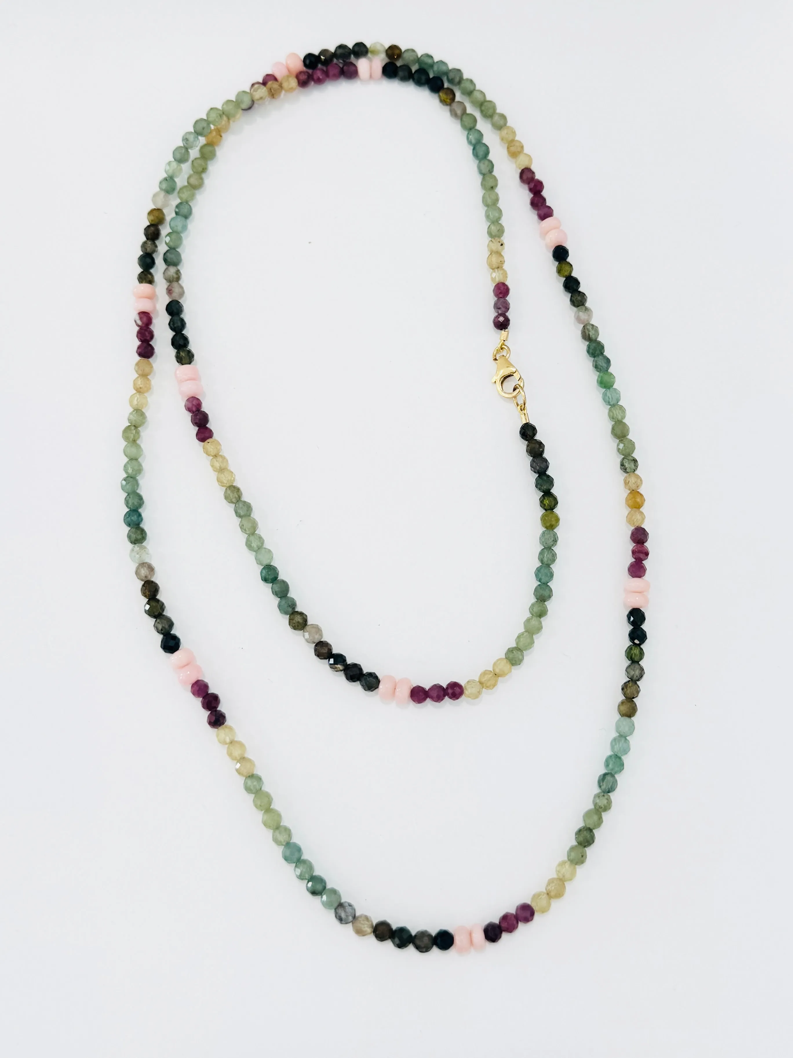 tourmaline and opal layering necklace sold by Theodosia