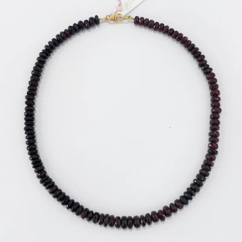 AAA faceted garnet necklace, 6 mm made by Theodosia