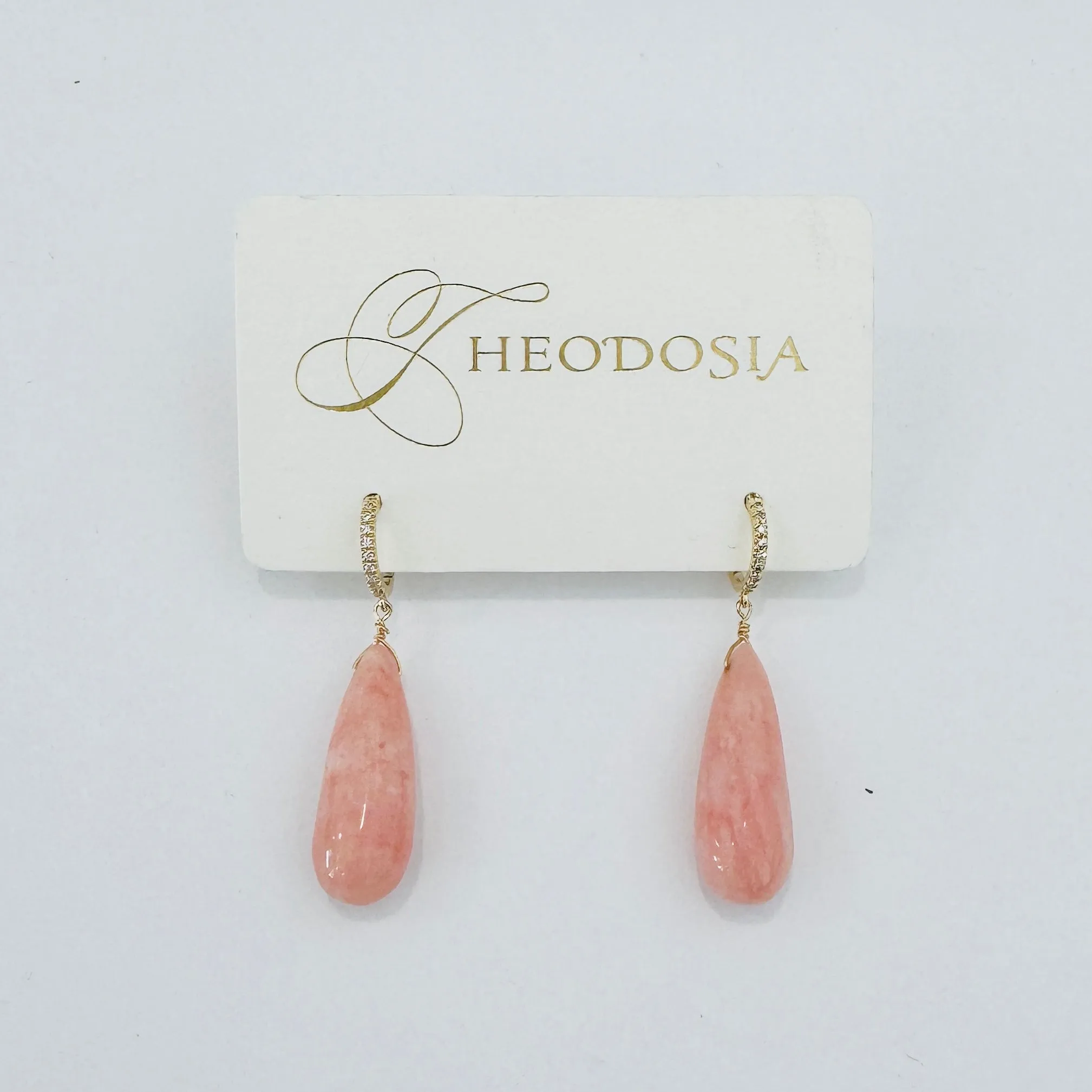 pink opal earrings sold by Theodosia