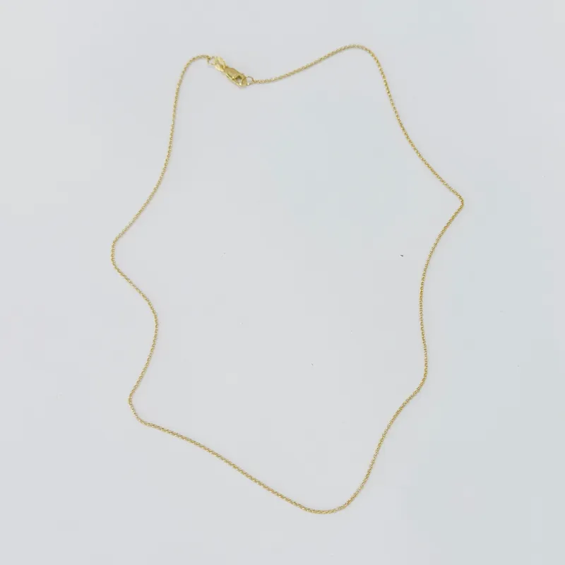 1.1 mm rolo chain, 14 kt gold made by Theodosia