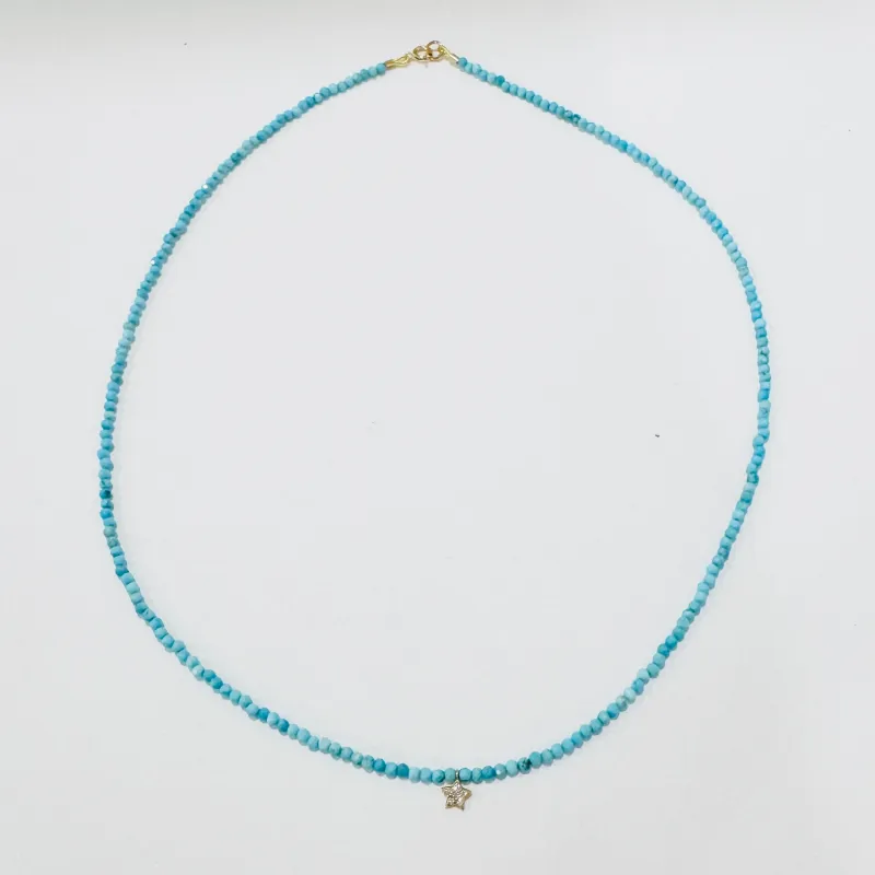 delicate gemstone necklace with star charm made by Theodosia