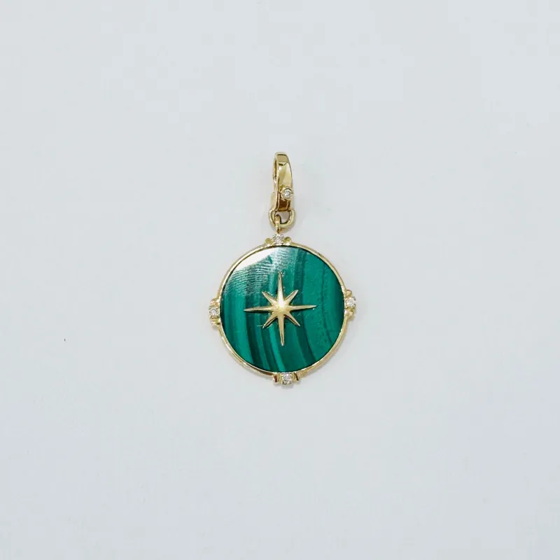 malachite starburst pendant made by Theodosia