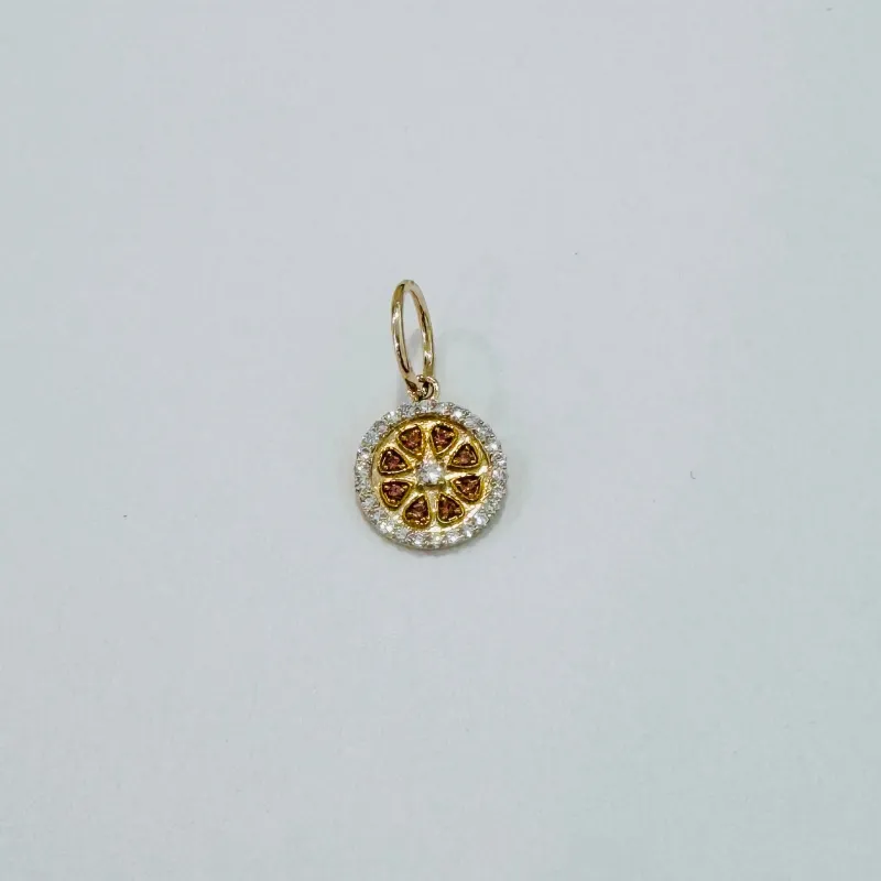 Orange slice charm made by Theodosia