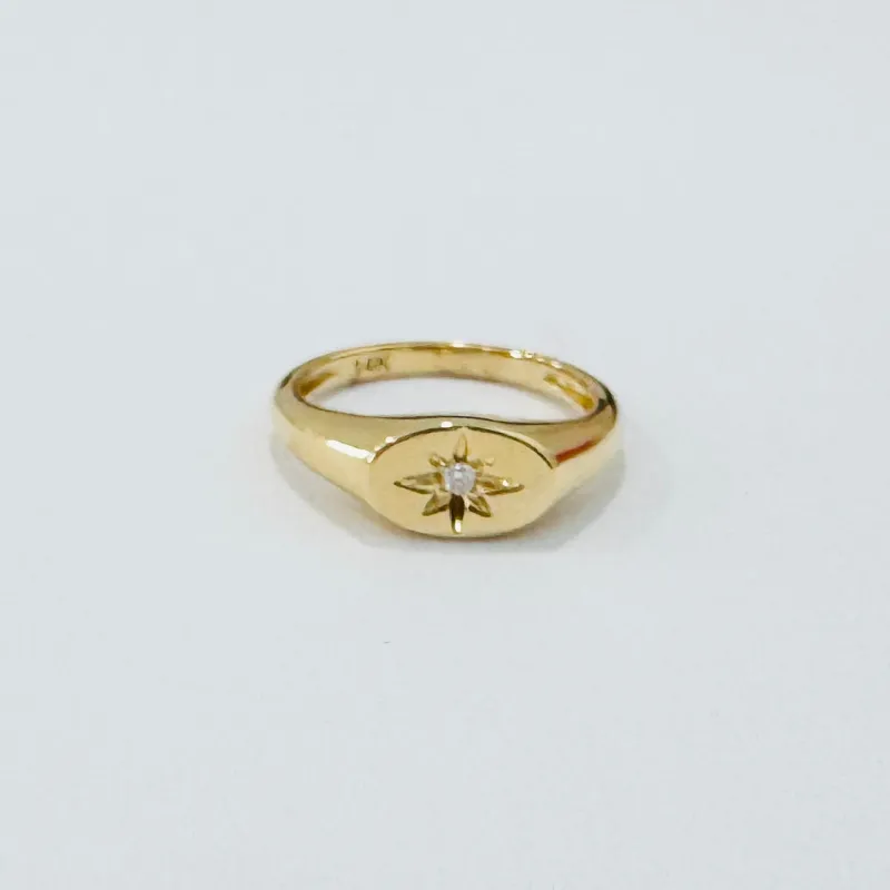starburst pinky ring made by Theodosia
