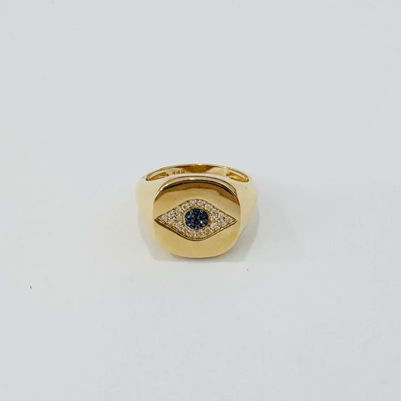 evil eye pinky ring made by Theodosia