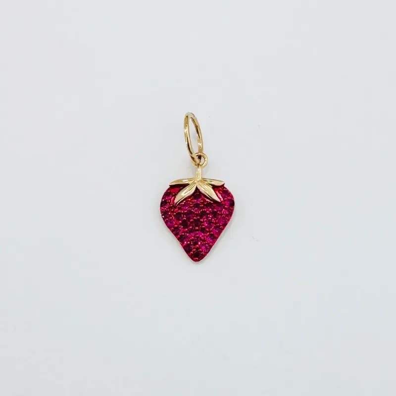 strawberry pendant made by Theodosia