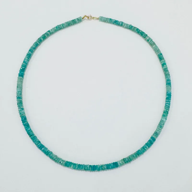 amazonite heishi necklace made by Theodosia