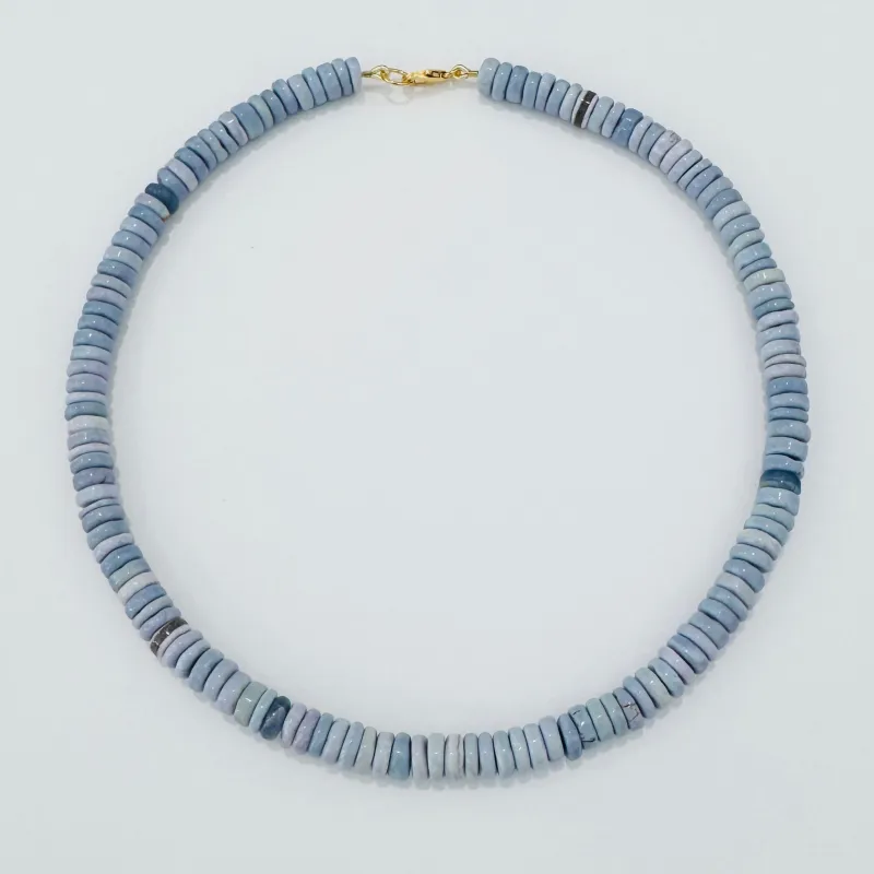 heishi cut lilac opal candy necklace, smooth made by Theodosia