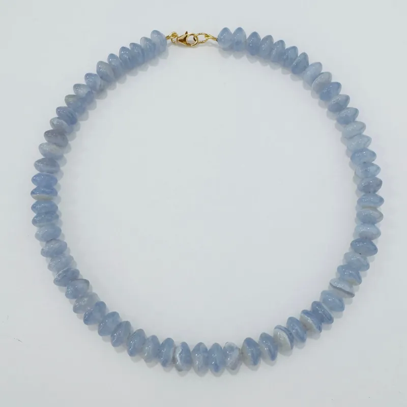 lavender chalcedony candy necklace made by Theodosia