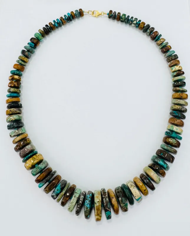natural turquoise statement necklace made by Theodosia