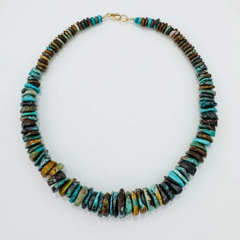 natural turquoise graduated necklace, 8-18 mm made by Theodosia
