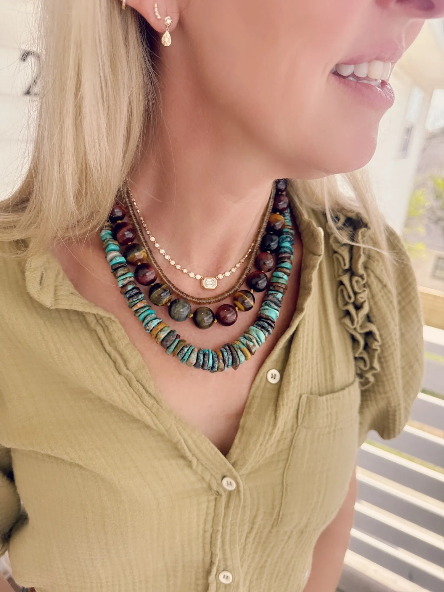 natural turquoise graduated necklace, 8-18 mm sold by Theodosia product image thumbnail 2