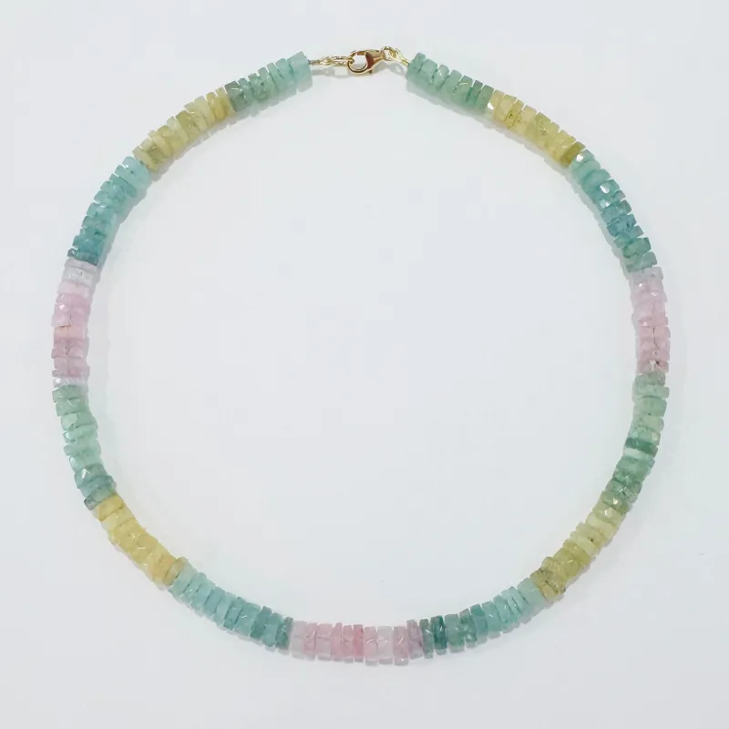 pastel aquamarine necklace made by Theodosia