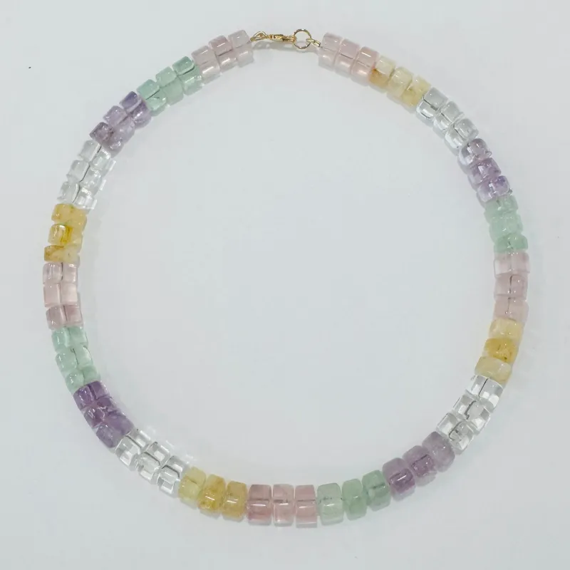 pastel quartz necklace made by Theodosia