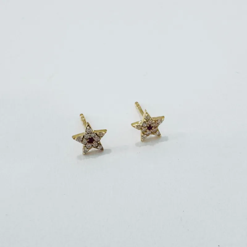 Pave diamond star studs made by Theodosia