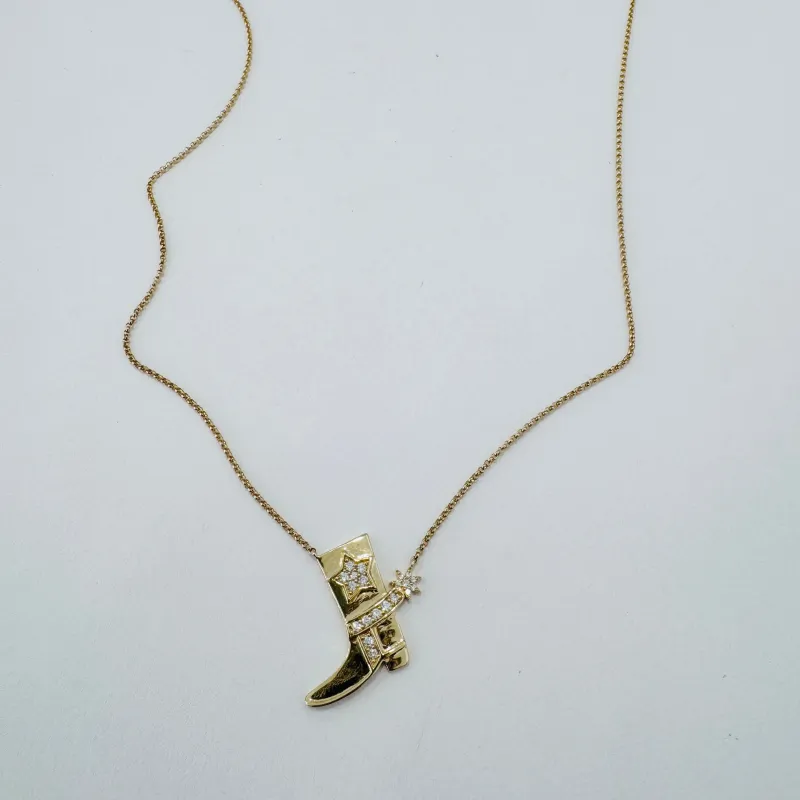 Cowboy boot necklace made by Theodosia