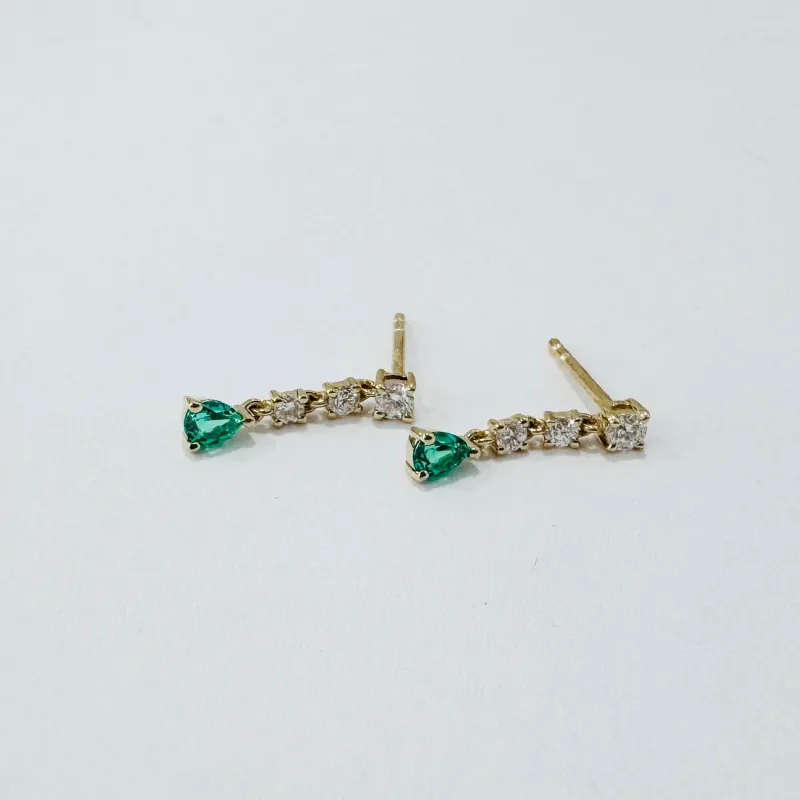 emerald and diamond earrings made by Theodosia