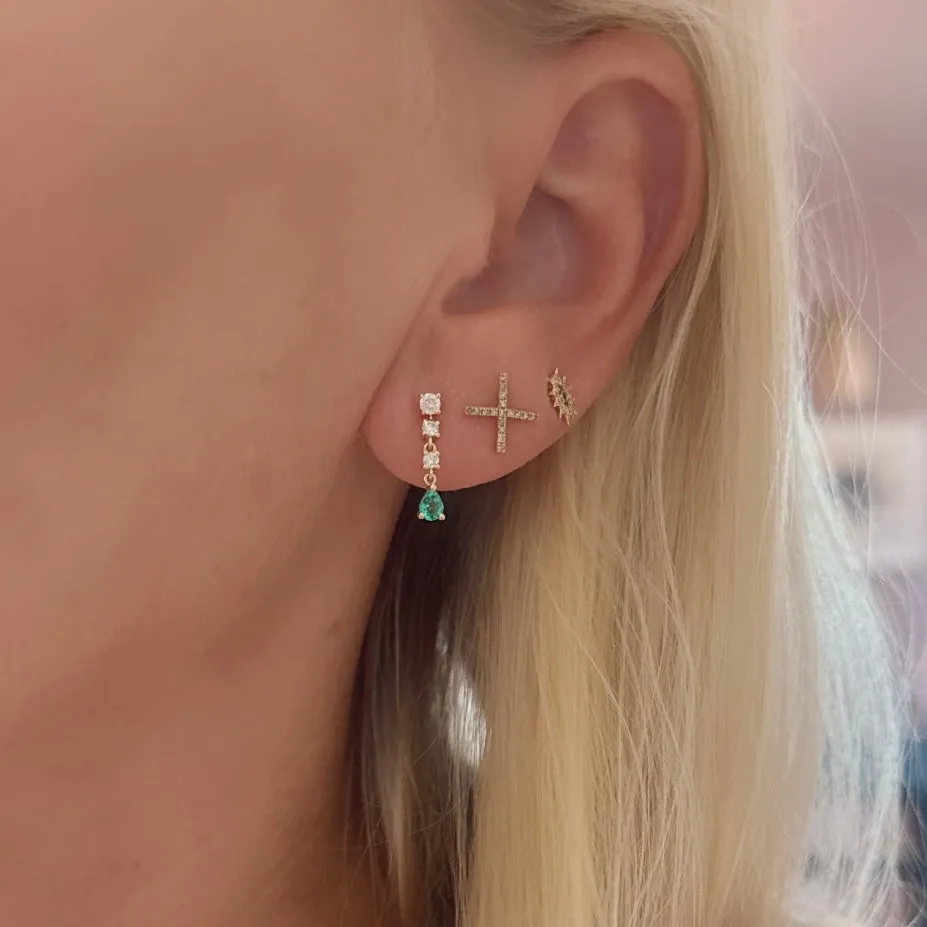 emerald and diamond earrings sold by Theodosia product image thumbnail 3