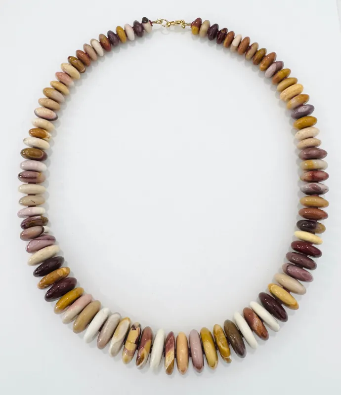 mookaite jasper graduated statement necklace made by Theodosia
