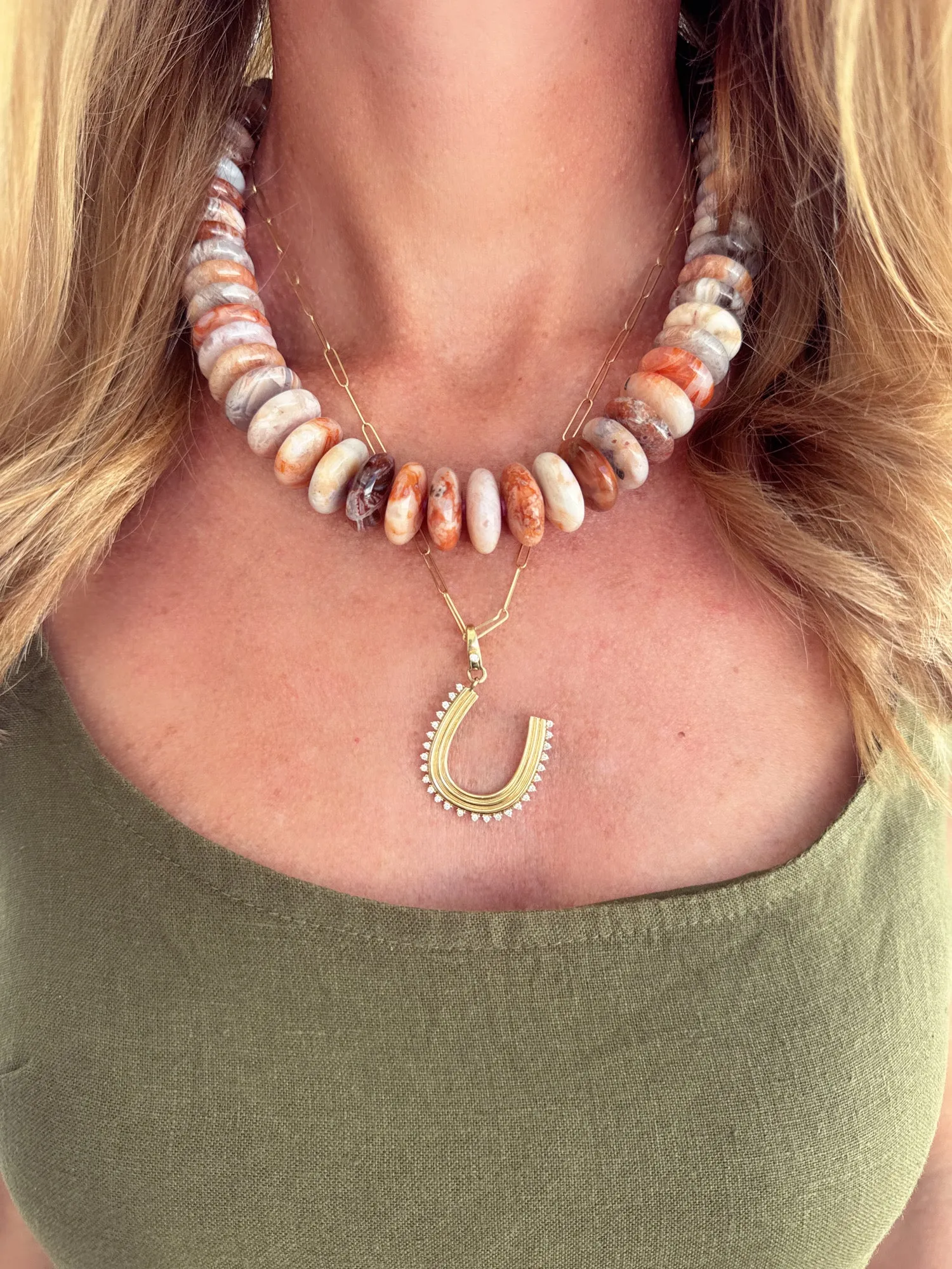 bamboo leaf agate collar sold by Theodosia product image thumbnail 2