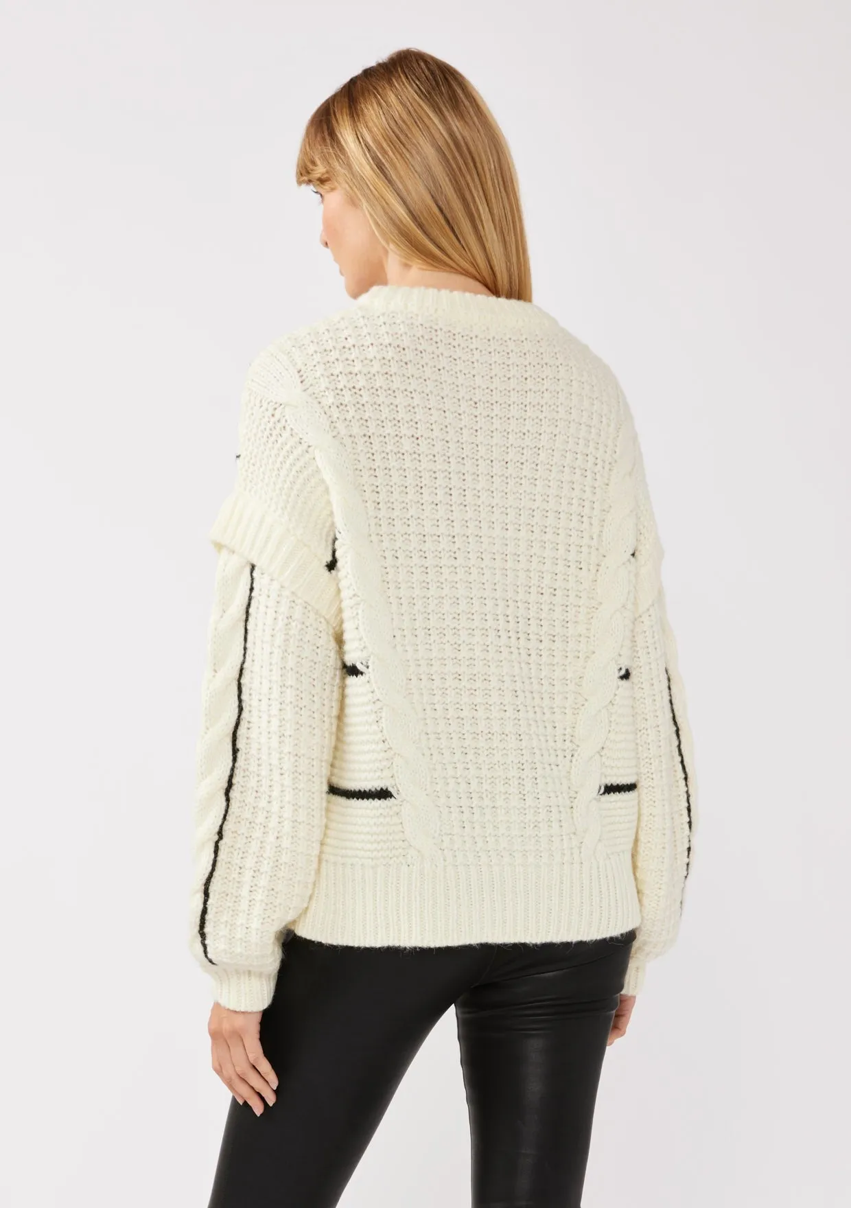 The Yvaine Striped Cable Sweater sold by Thread & Seed product image thumbnail 3