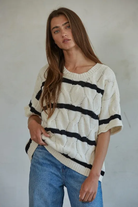 The Ceinwen Striped Sweater Top sold by Thread & Seed