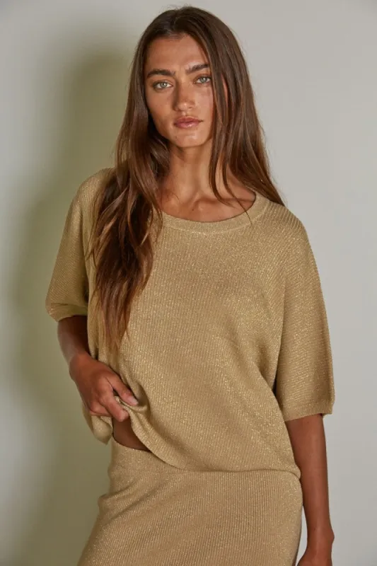 The Carmela Lurex Sweater Top + Skirt Set - Sold Separately sold by Thread & Seed