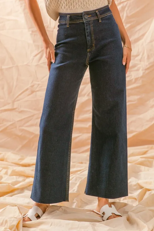 The Darci Wide Leg Denim Pants sold by Thread & Seed