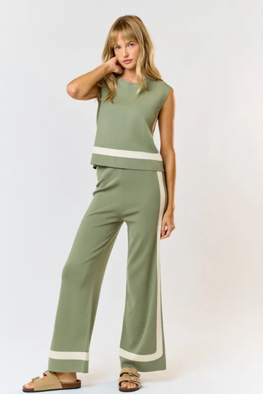 The Ivana Sage Sweater Top + Pant Set - Sold Separately sold by Thread & Seed