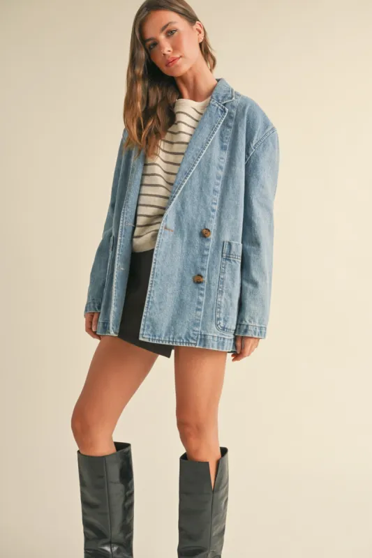The Alana Denim Oversize Blazer sold by Thread & Seed