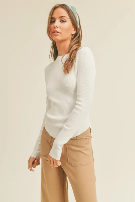 The Corissa Essential Ribbed Long Sleeve Top sold by Thread & Seed