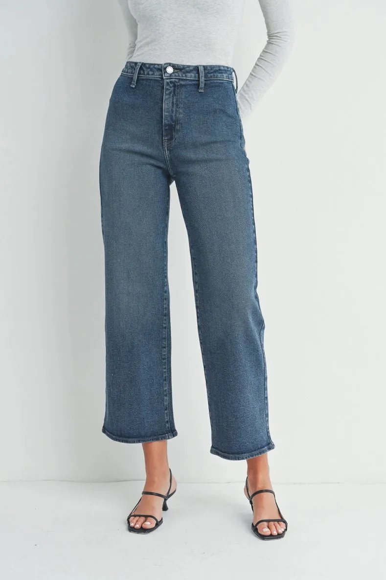 The Jordy Dark Denim Wide Leg Jeans sold by Thread & Seed