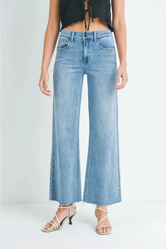 The Lucia Medium Denim Wide Leg Jeans sold by Thread & Seed